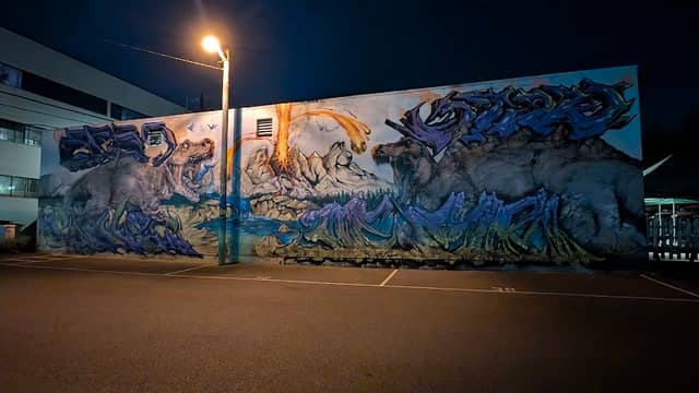 "The dinosaur mural" graffiti mural - Image 3