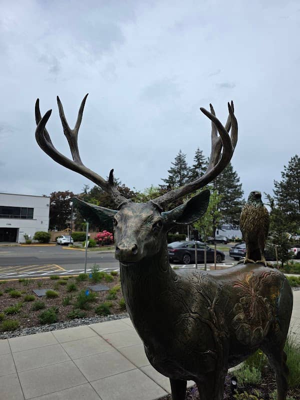 "Deer and Falcon" sculpture - Image 1