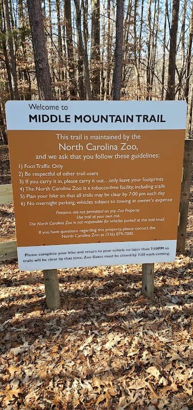 NC Zoo Middle Mountain Trailhead - Image 1