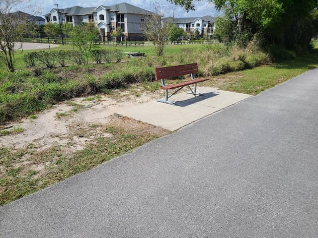 Trailside bench on West Orange Trail - Image 1