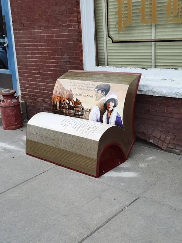 Sinclair Lewis "Main Street" Bench painted by artist Roger Reinardy - Image 1