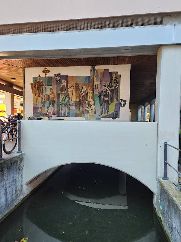 Memminger "Mau" Mond spiegelt sich im Wassergraben - Image 1