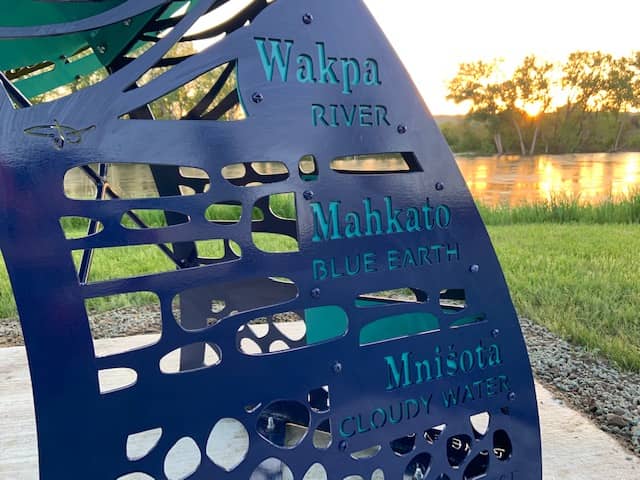 Mahkato Mni - Waters of Blue Earth compass + map sculpture - Image 1