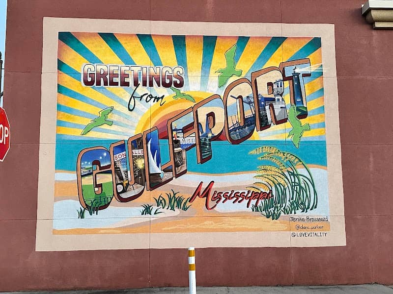 Gulfport Mississippi postcard mural - Image 1