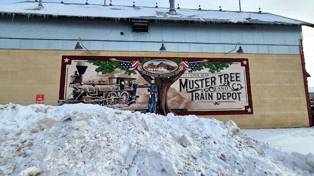 Walldog Mural #16: Muster Tree/Train Depot - Image 1