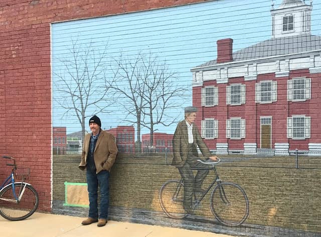 The Man on a Bike Mural - Image 1
