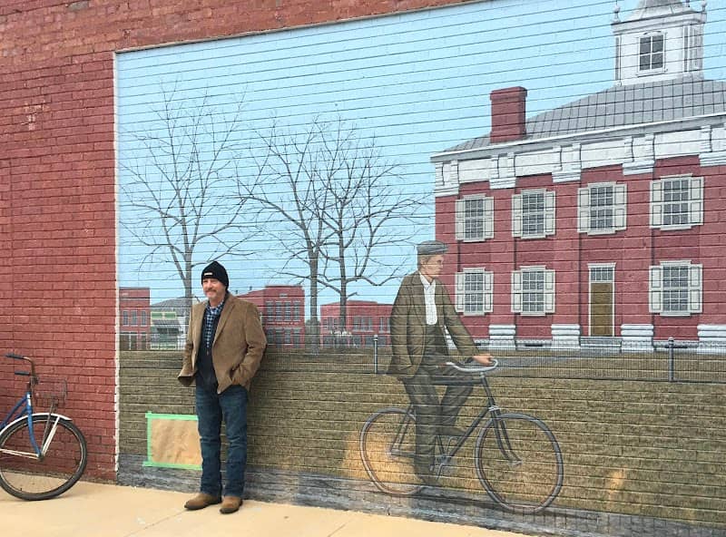 The Man on a Bike Mural - Image 1
