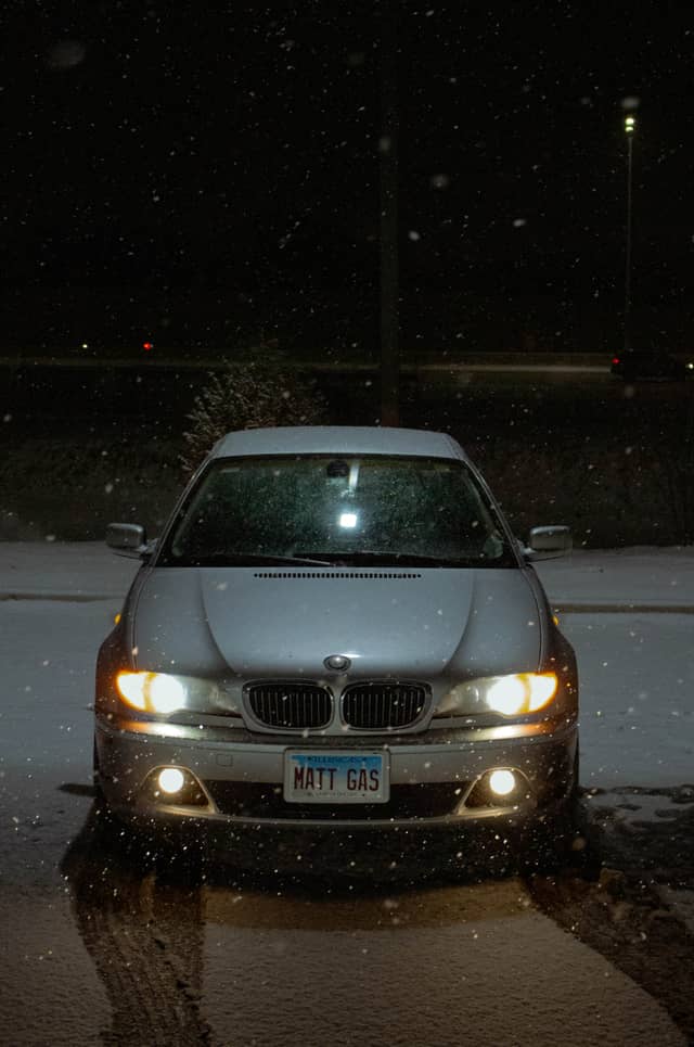 Suburban Night Snowfall - Image 1
