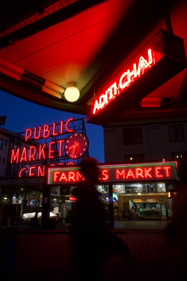 Pike Place Market Neon Sign - Image 1