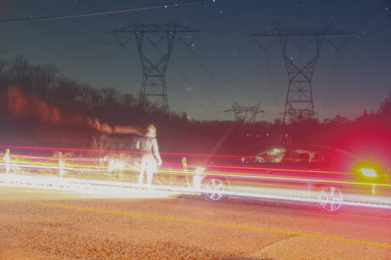 Franklinville Power Line Nightscape - Image 1