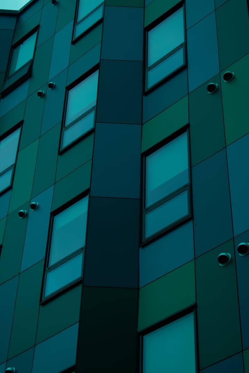 Teal Geometric Facade, Downtown Pittsburgh - Image 1