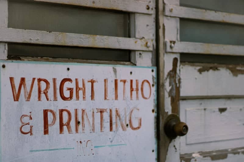 Wright Litho & Printing Vintage Sign - Image 1
