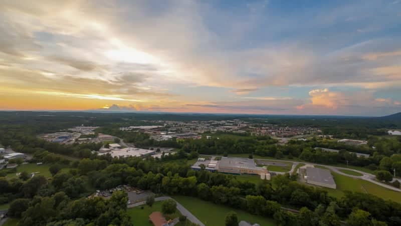 Collegedale Aerial Sunset - Image 1