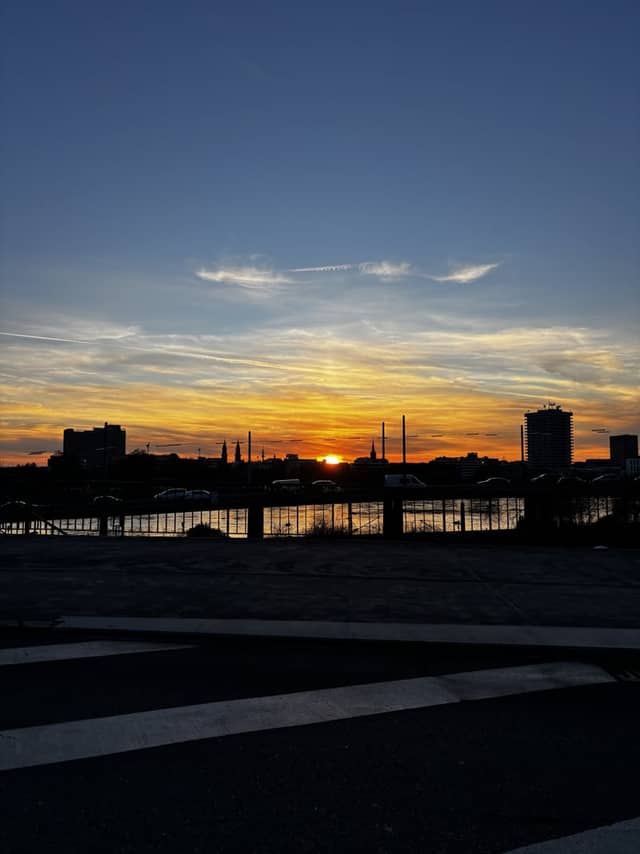 Mannheim Rhine River Sunset - Image 1