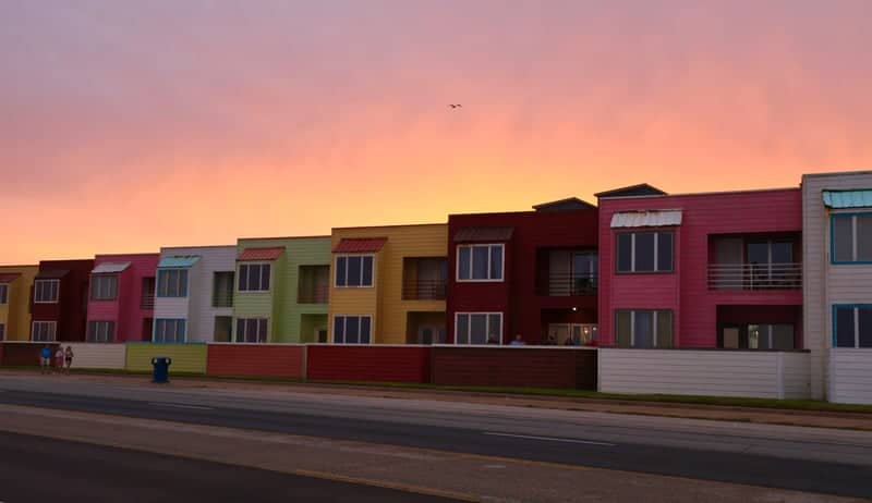 Galveston Seawall Colorful Condos - Image 1