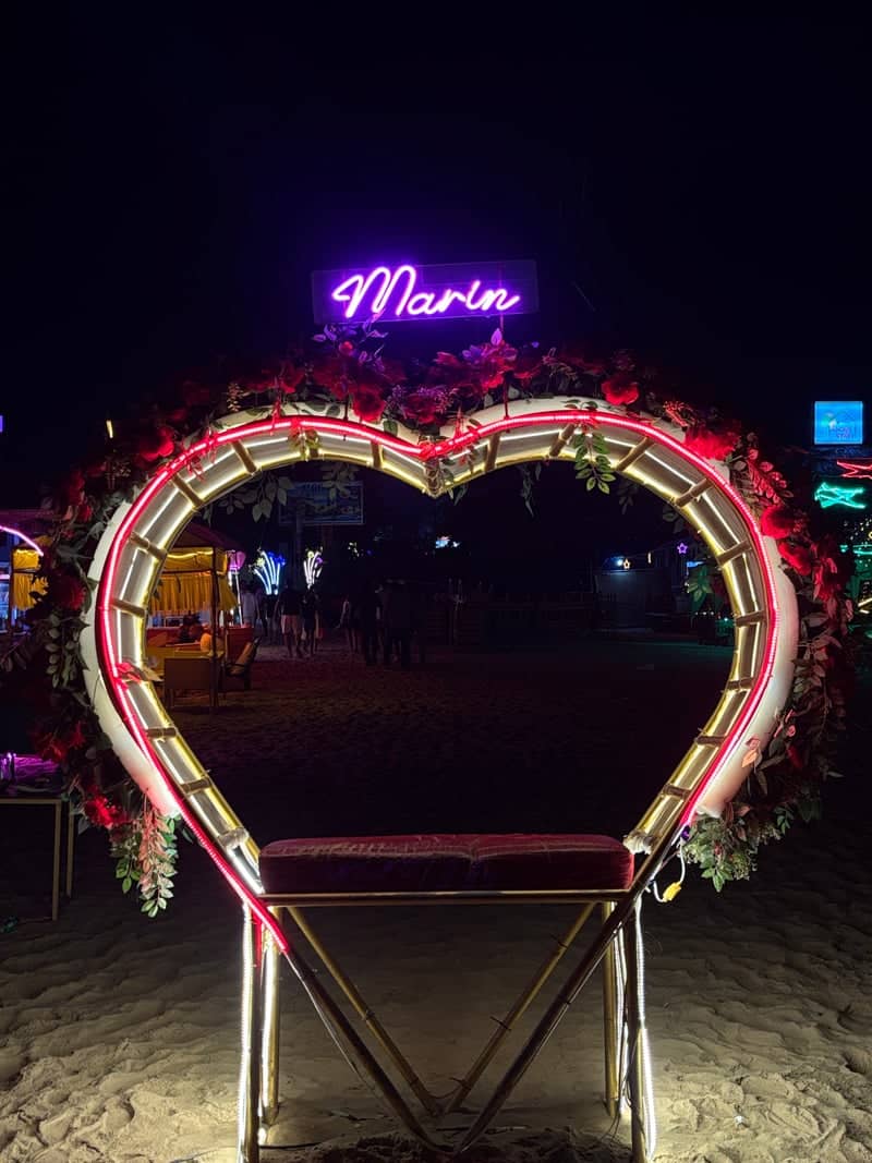 Baga Beach Neon Heart - Image 1