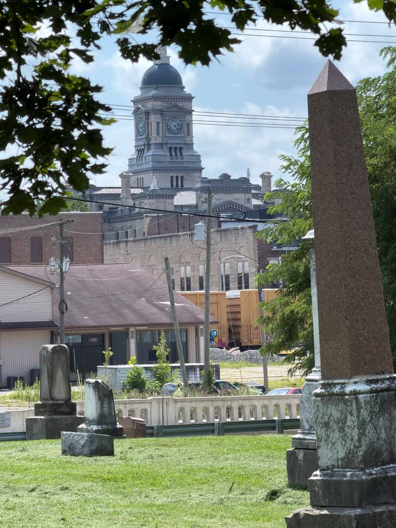 Old South Cemetery View of Clinton County Courthouse - Image 1