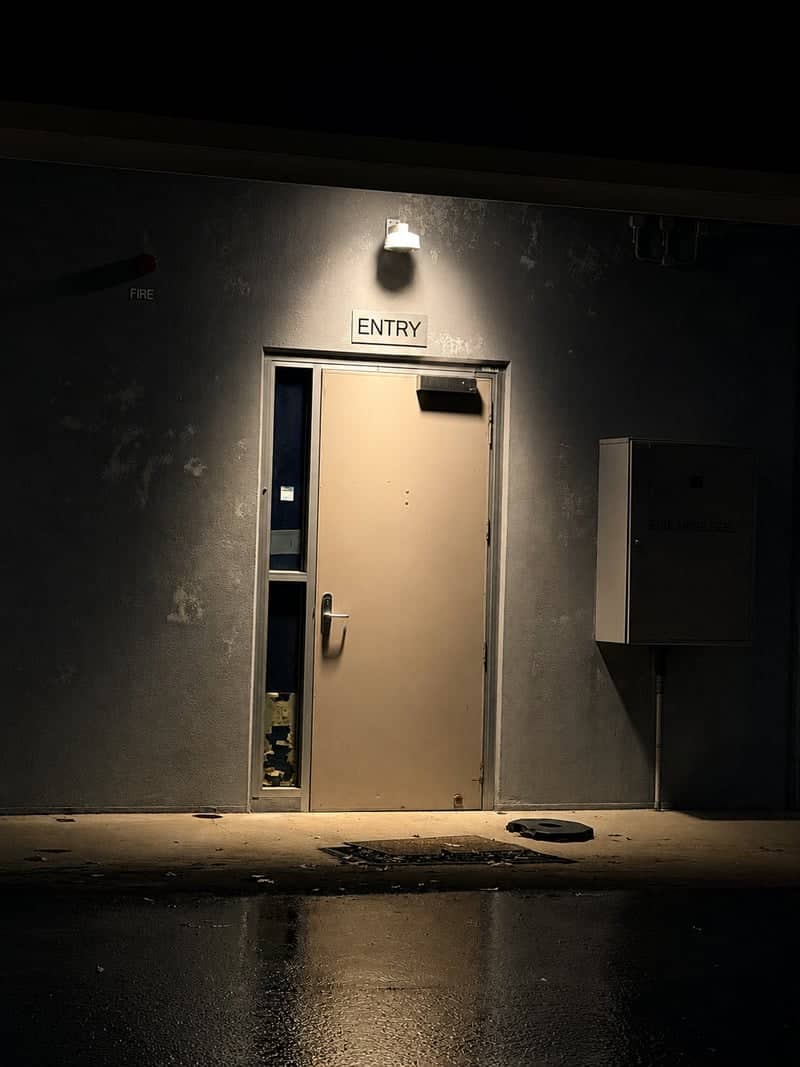 Industrial Entryway at Night - Image 1