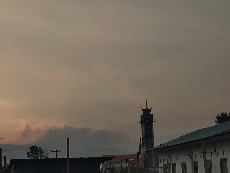 Batak Church Silhouette in Karo Highlands - Image 1