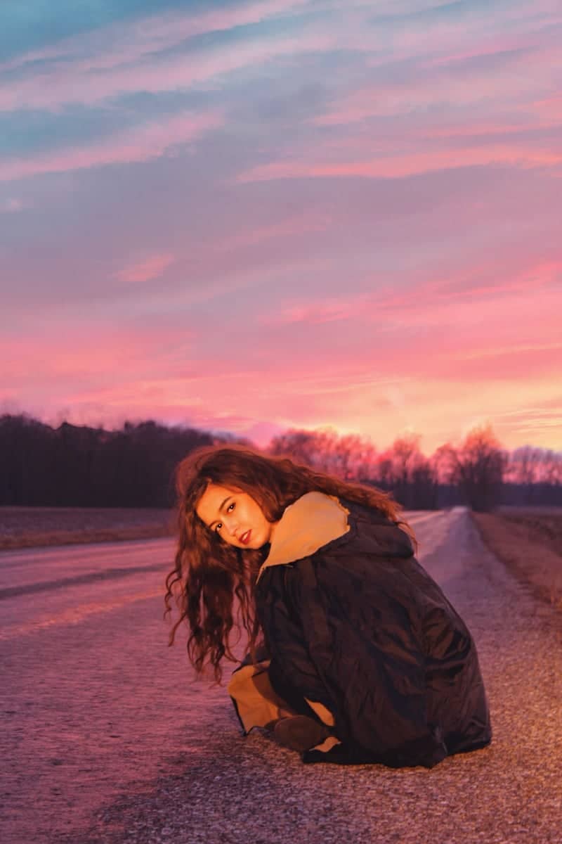 Rural Indiana Sunset Road - Image 1