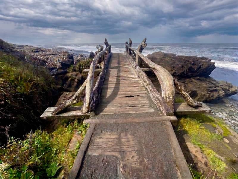Rustic Driftwood Coastal Bridge - Image 1
